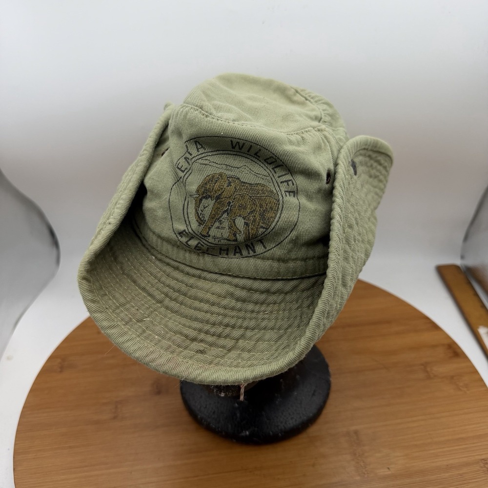 Kenya Wildlife Elephant Bush Safari Hat Outdoor Cap Cargo Snap Flap Canvas 8